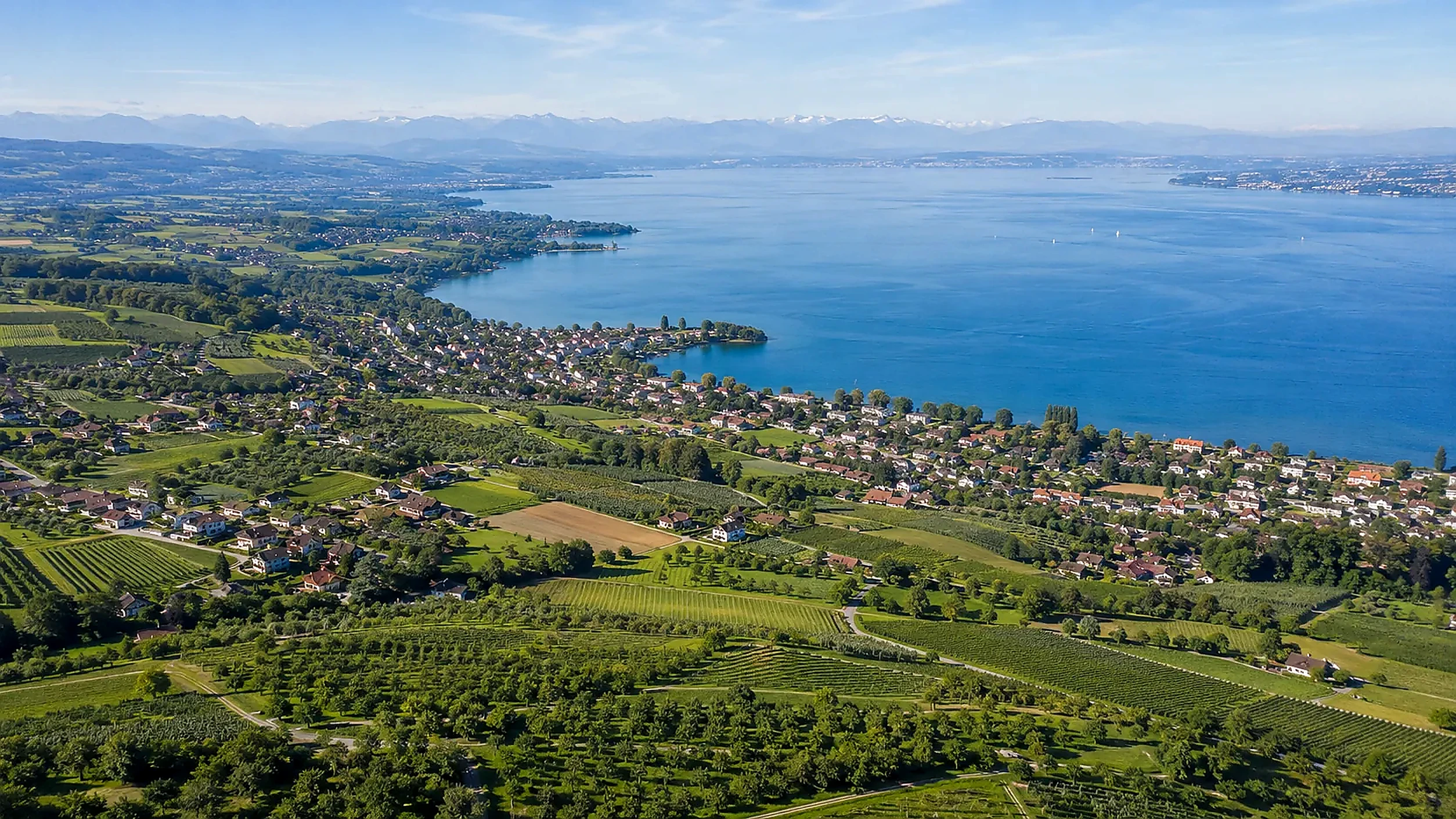 Illustrative Luftansicht von im Bodenseekreis