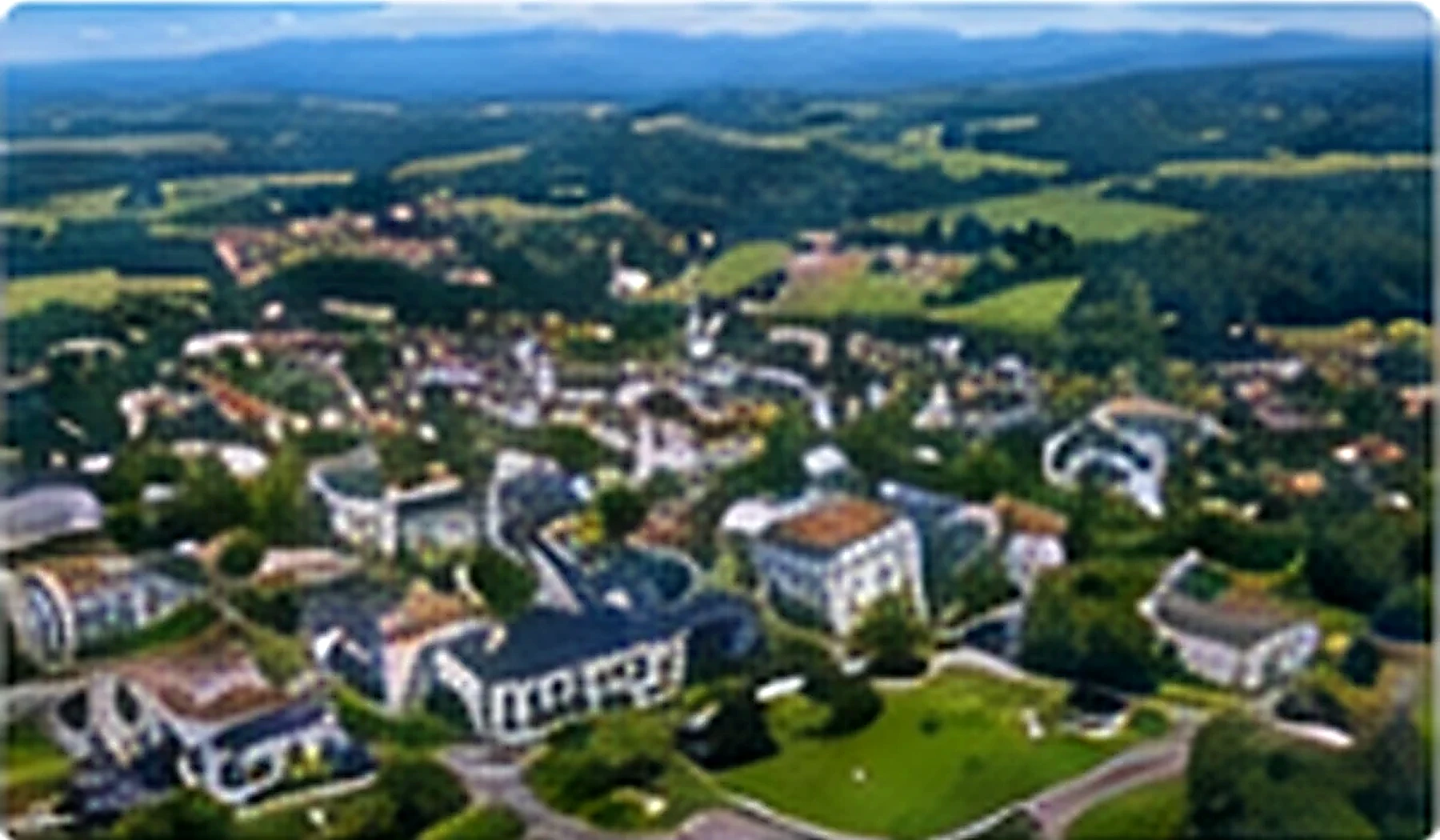 Illustrative Luftansicht von Isny im Allgäu