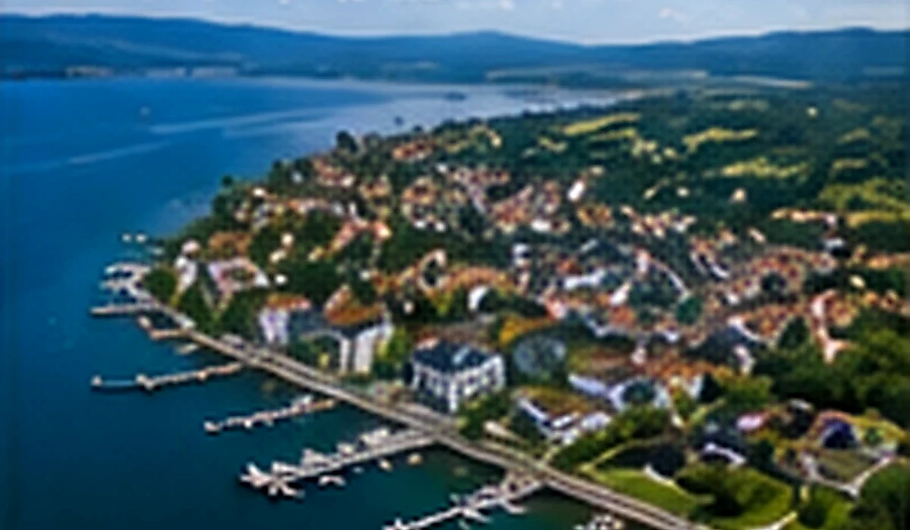 Illustrative Luftansicht von Überlingen