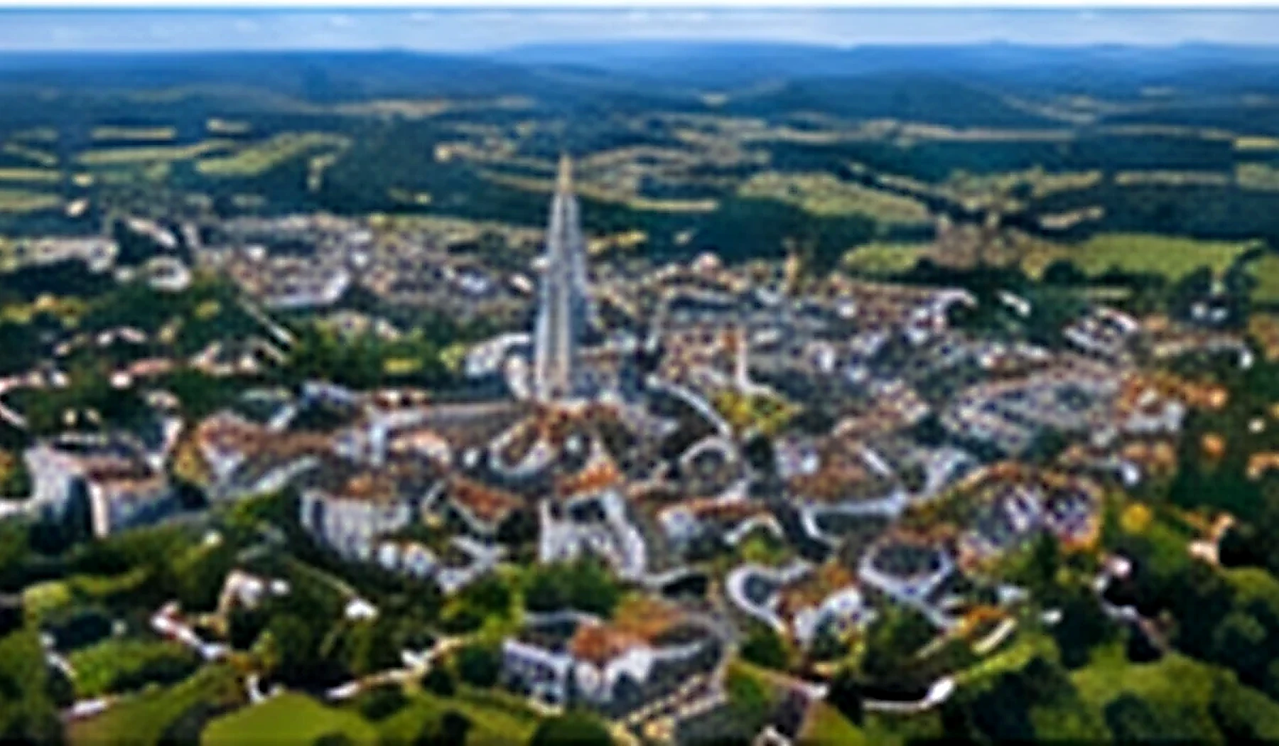 Illustrative Luftansicht von Wangen im Allgäu