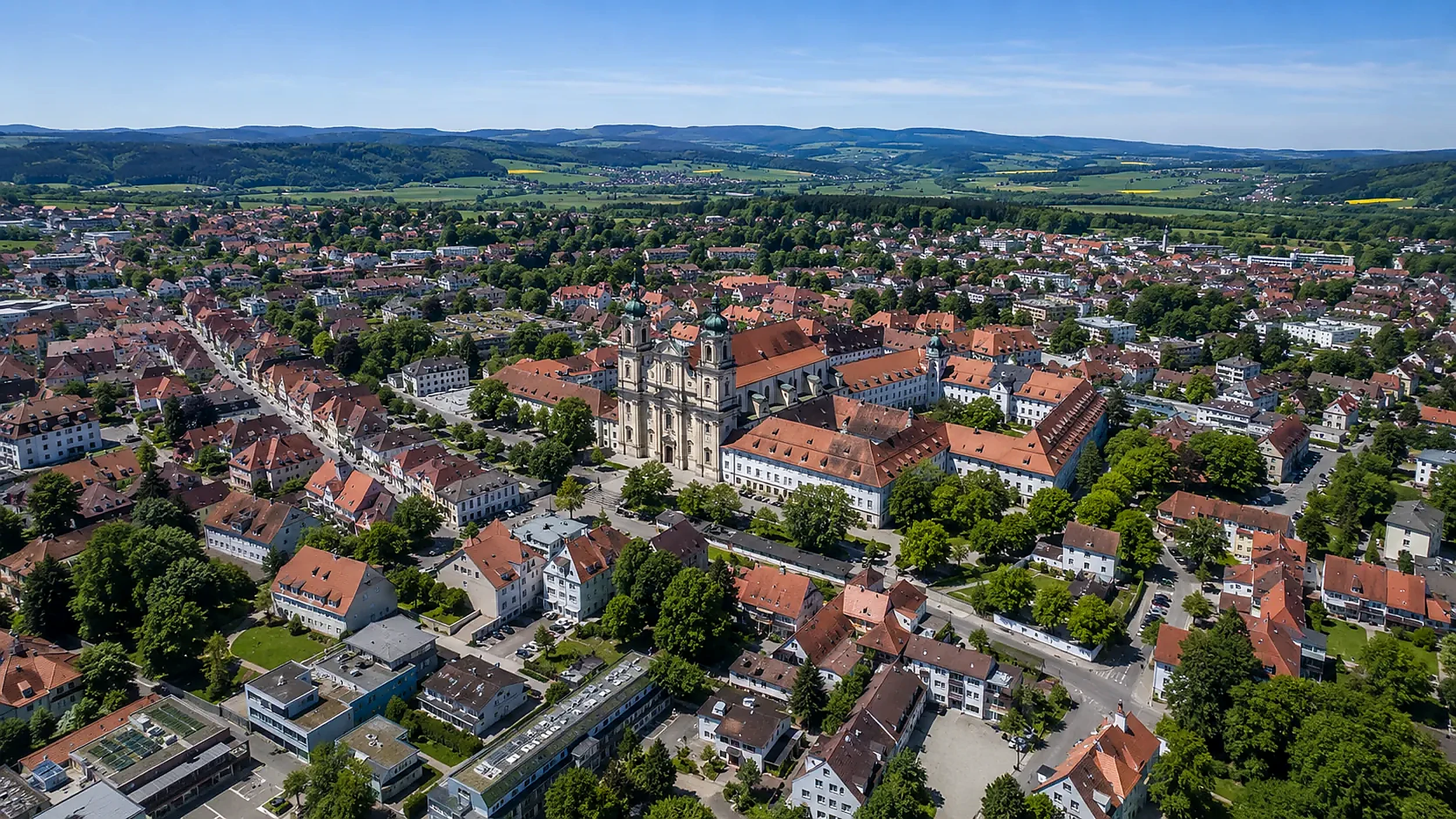 Illustrative Luftansicht von Weingarten
